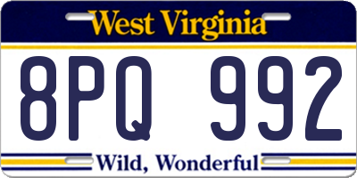 WV license plate 8PQ992