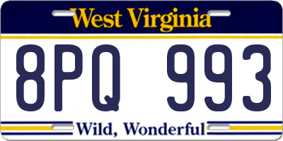 WV license plate 8PQ993