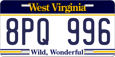 WV license plate 8PQ996