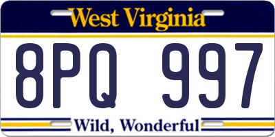 WV license plate 8PQ997
