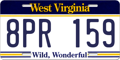WV license plate 8PR159