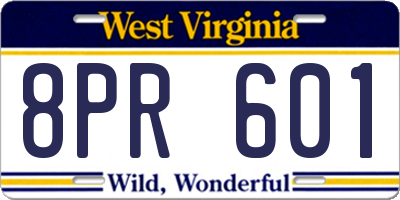 WV license plate 8PR601