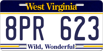WV license plate 8PR623