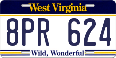 WV license plate 8PR624