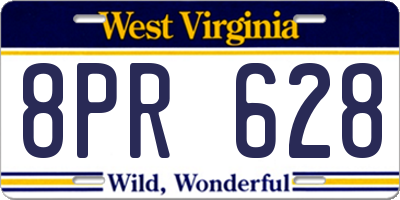 WV license plate 8PR628