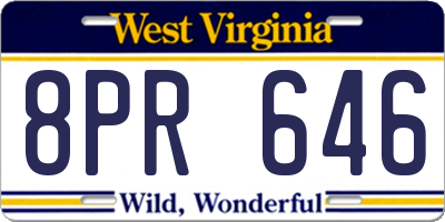 WV license plate 8PR646