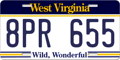 WV license plate 8PR655
