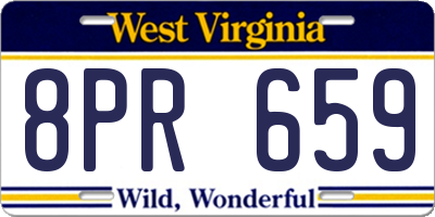 WV license plate 8PR659