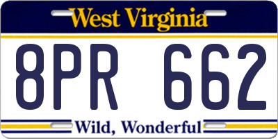 WV license plate 8PR662