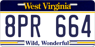 WV license plate 8PR664