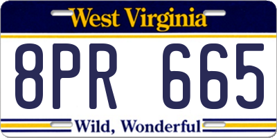WV license plate 8PR665