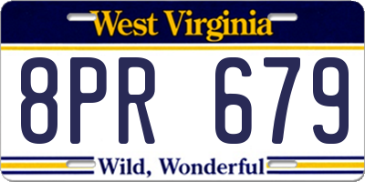 WV license plate 8PR679