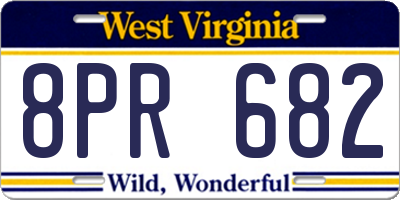 WV license plate 8PR682
