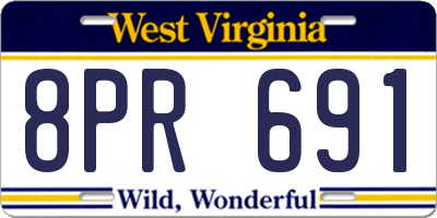 WV license plate 8PR691