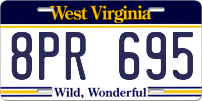 WV license plate 8PR695