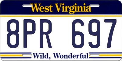WV license plate 8PR697