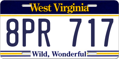 WV license plate 8PR717