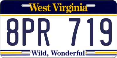 WV license plate 8PR719
