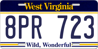 WV license plate 8PR723