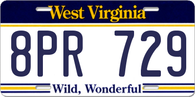 WV license plate 8PR729