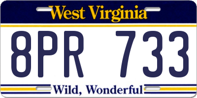 WV license plate 8PR733