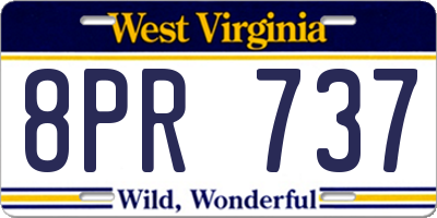 WV license plate 8PR737