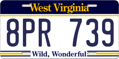 WV license plate 8PR739