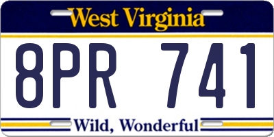 WV license plate 8PR741