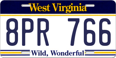 WV license plate 8PR766