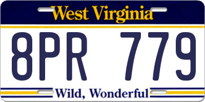 WV license plate 8PR779