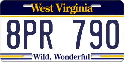 WV license plate 8PR790