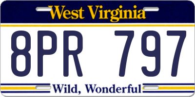 WV license plate 8PR797