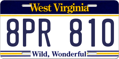 WV license plate 8PR810