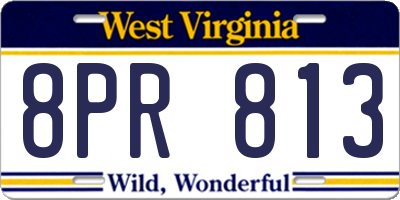 WV license plate 8PR813