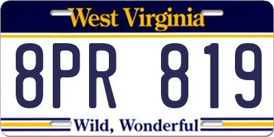 WV license plate 8PR819