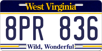 WV license plate 8PR836
