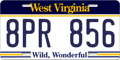 WV license plate 8PR856