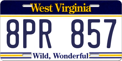 WV license plate 8PR857