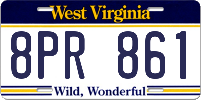 WV license plate 8PR861