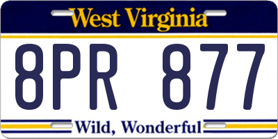 WV license plate 8PR877