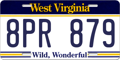 WV license plate 8PR879