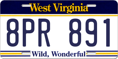 WV license plate 8PR891