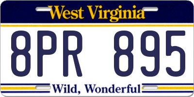 WV license plate 8PR895