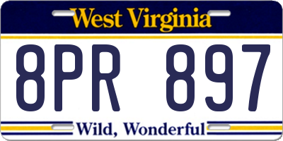 WV license plate 8PR897