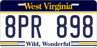 WV license plate 8PR898