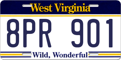 WV license plate 8PR901
