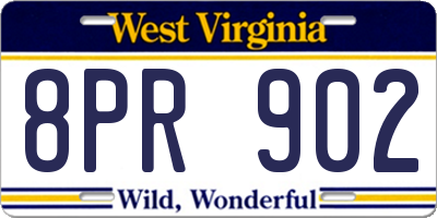 WV license plate 8PR902