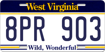 WV license plate 8PR903