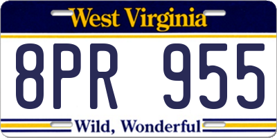 WV license plate 8PR955