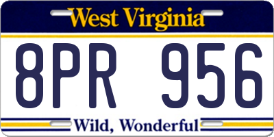 WV license plate 8PR956
